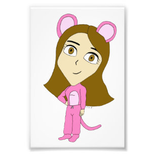 Rosa Katze Fotodruck