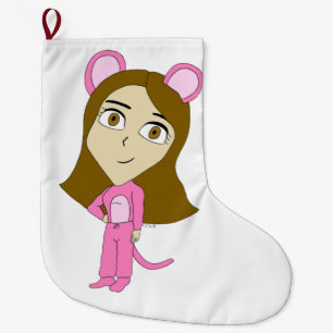 Rosa Katze Großer Weihnachtsstrumpf