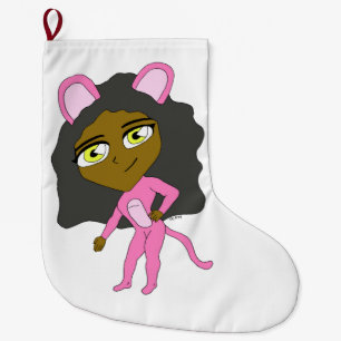 Rosa Katze Großer Weihnachtsstrumpf