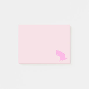 Rosa Katze leckt Pfote Post-it Klebezettel