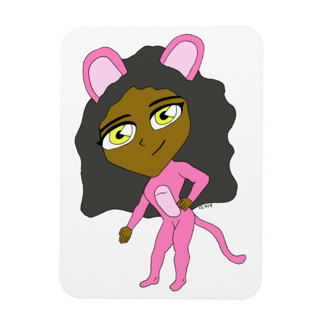 Rosa Katze Magnet (Vertikal)