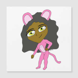 Rosa Katze Magnetkarte