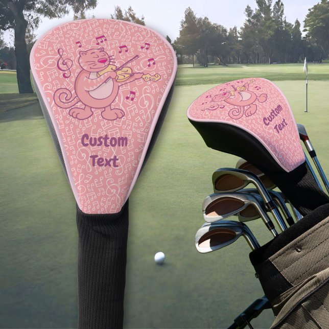 Rosa Katze mit Violin Golf Head Cover Headcover (Von Creator hochgeladen)