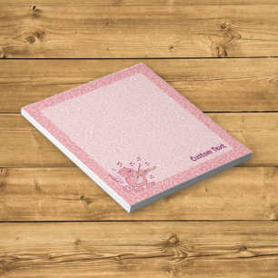 Rosa Katze mit Violine Notepad Notizblock