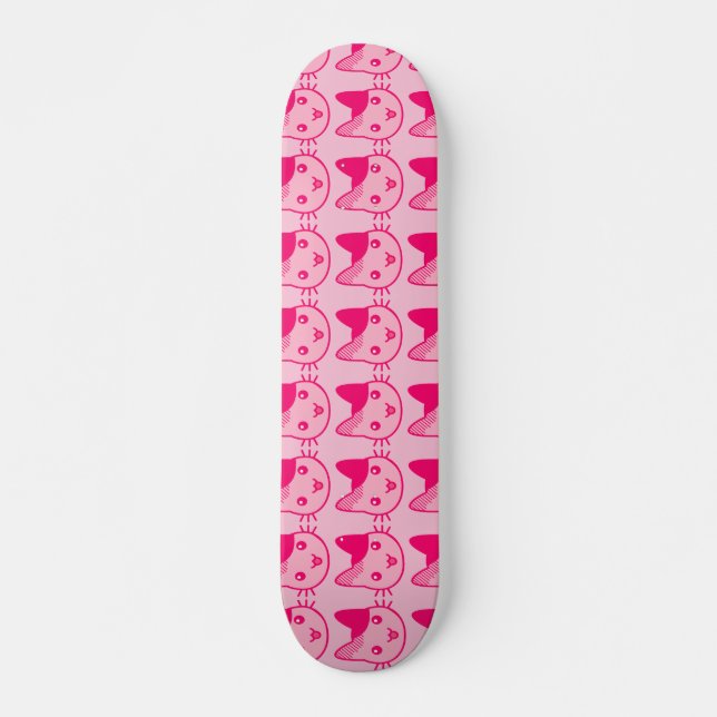 Rosa Katze Skateboard (Vorne)