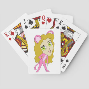 Rosa Katze Spielkarten