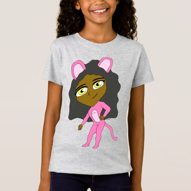 Rosa Katze T-Shirt (Vorderseite)