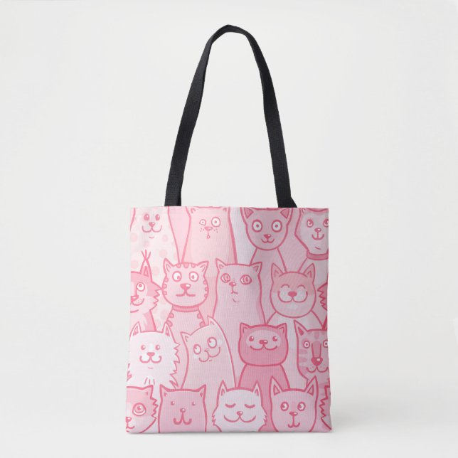 Rosa Katzen, Adorable Nahtlose Muster. Tasche (Vorderseite)