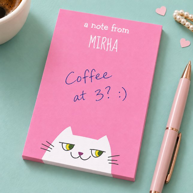 Rosa Katzen Haftnotizen Benutzerdefinierter Name S Post-it Klebezettel (Von Creator hochgeladen)