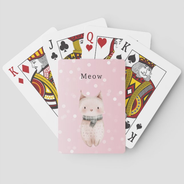 Rosa Katzen-Konfetti-Punkte   Spielkarten (Rückseite)