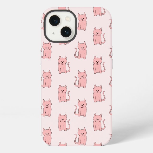 Rosa Katzen. Muster iPhone Hülle (Rückseite)