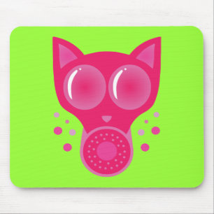 Rosa Katzengasmaske Mousepad