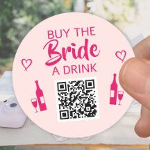 Rosa Kauf der Braut ein Getränk QR Code Junggesell