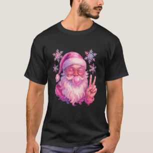 Rosa Kaugummi-Blasen blasender Weihnachtsmann-Shir T-Shirt