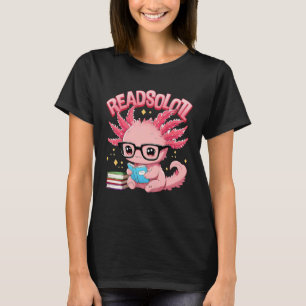 Rosa kawaii Axolotl Lesebuch Tier T-Shirt