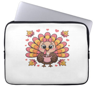 Rosa Kawaii Erntedank Truthühner Klassischer T - S Laptopschutzhülle