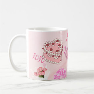 Rosa Kawaii Mädchen-Tasche. Kaffeetasse