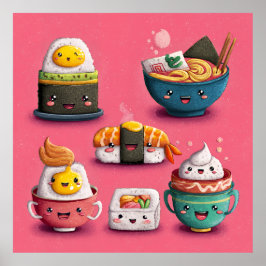 Rosa Kawaii Sushi Fest Poster