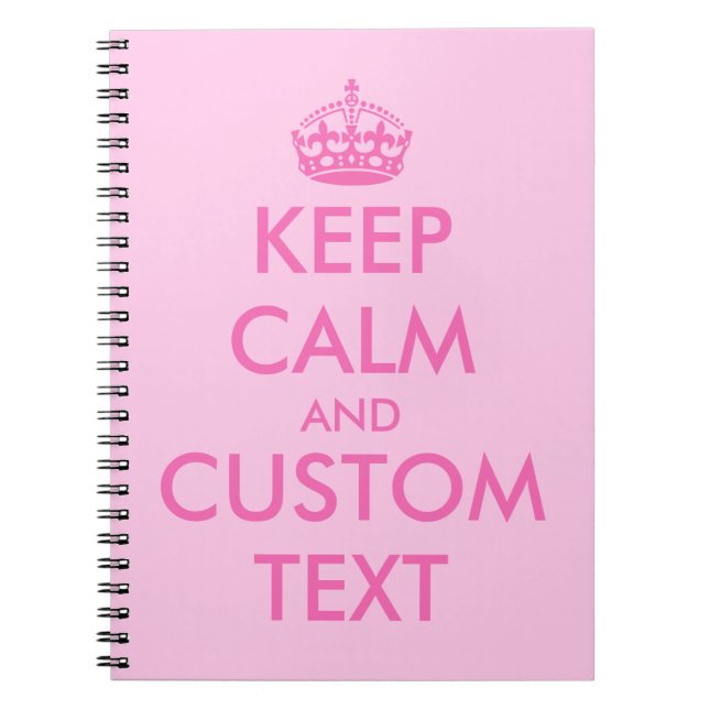 Rosa Keep Calm Notizbuch | Personalisierter Text Notizblock (Vorderseite)
