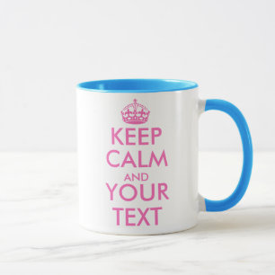 Rosa Keep Calm Tassenvorlagendesign Anpassbar Tasse