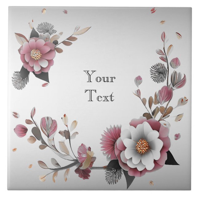 Rosa Keramik Fliese (Vorderseite)