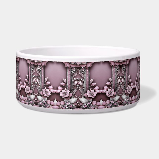 Rosa Keramik Pet Bowl Napf (Vorderseite)