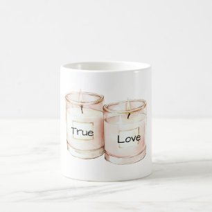 Rosa Kerzen Wahre Liebe Kaffeetasse
