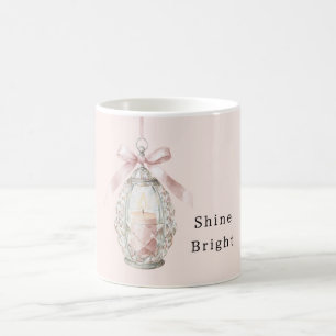 Rosa Kerzenbogen leuchtet hell Kaffeetasse