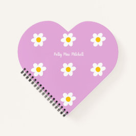Rosa Ketten-Herzförmiges Notizbuch