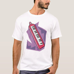 Rosa Keytar tragbare 80ertastatur-Klaviergraphik T-Shirt