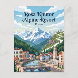 Rosa Khutor Alpin Resort Russland Postkarte