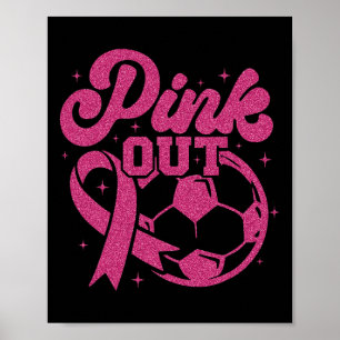 Rosa Kick For A Cure Fußball Brustkrebs Pink Poster