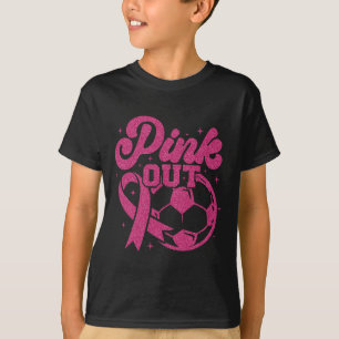 Rosa Kick For A Cure Fußball Brustkrebs Pink T-Shirt