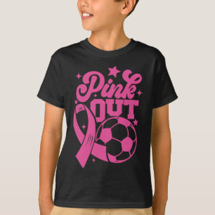 Rosa Kick For A Cure Fußball Brustkrebs Pink T-Shirt