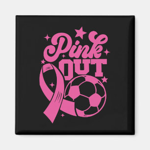 Rosa Kick für eine Heilung Fußball Brustkrebs Pink Magnet