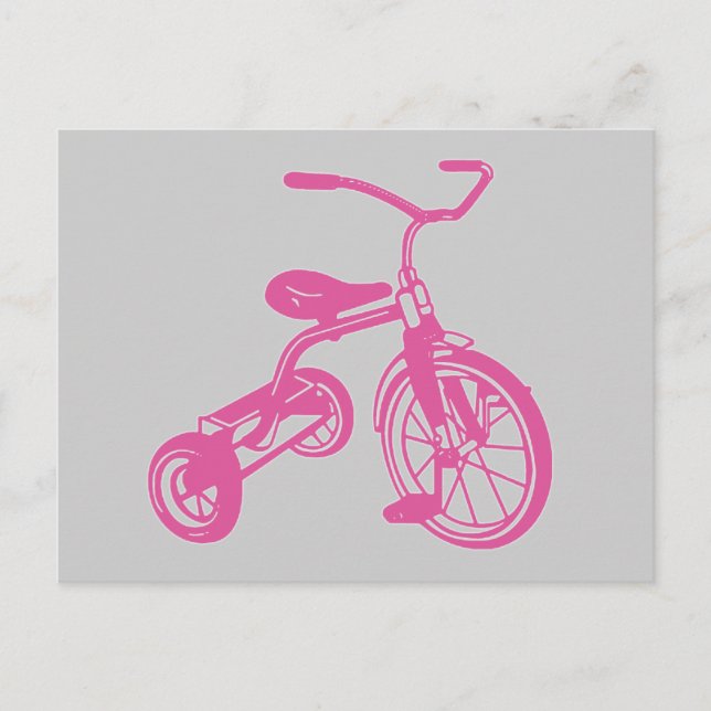 Rosa-Kid-Tricycle Postkarte (Vorderseite)