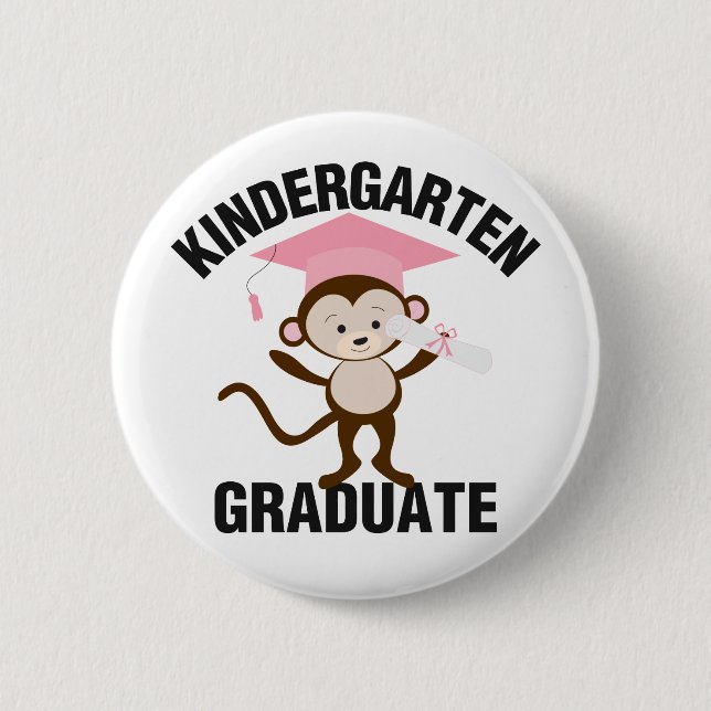 Rosa Kindergarten-Absolvent Button (Vorderseite)