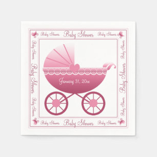 Rosa Kinderwagen Serviette