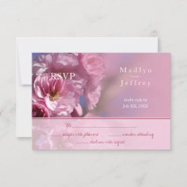 Rosa Kirschbaumblüten Frühjahrshochzeit RSVP Karte