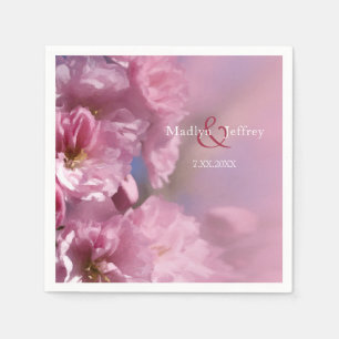 Rosa Kirschbaumblüten Frühjahrshochzeit Serviette