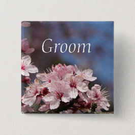 Rosa Kirschblüte Blume Hochzeitsknopf Button