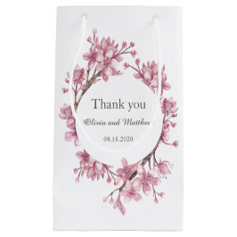 Rosa Kirschblüte. Blumenhochzeit im Frühling Danke Kleine Geschenktüte