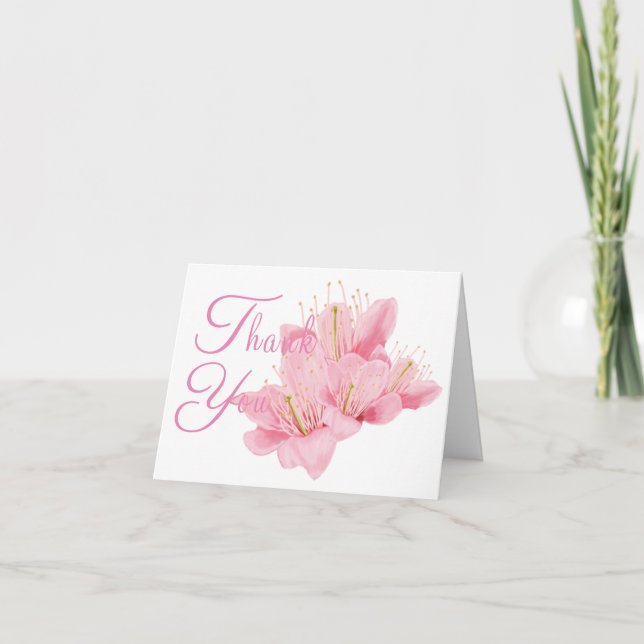 Rosa Kirschblüte danke Karte (Vorderseite)