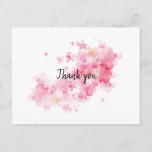 Rosa Kirschblüte danke Postkarte