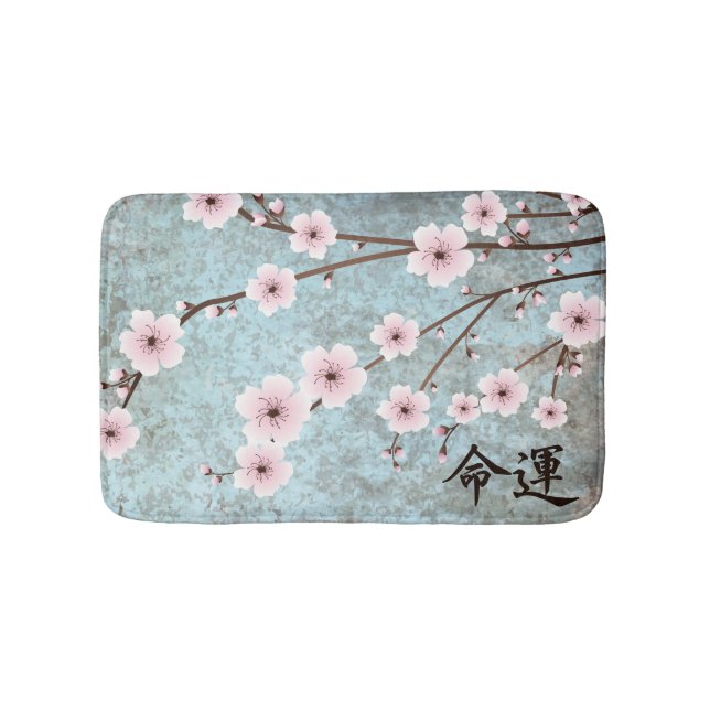 Rosa Kirschblüte "Destiny" Badematte (Vorderseite)