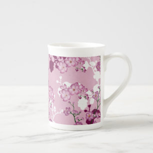 Rosa Kirschblüte - Florales Hochzeitsgeschenk Prozellantasse