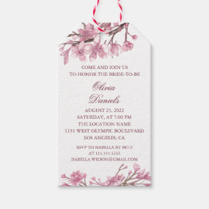 Rosa Kirschblüte. Frühlingsblumen-Brautparty Geschenkanhänger