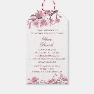 Rosa Kirschblüte. Frühlingsblumen-Brautparty Geschenkanhänger
