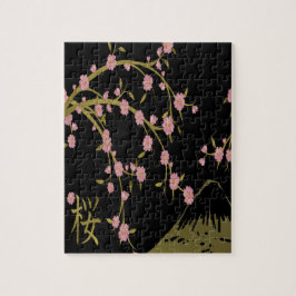 Rosa Kirschblüte-Goldschwarz-Japaner-Schirm