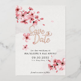 Rosa Kirschblüte romantische Hochzeit Sichern Sie  Folieneinladung
